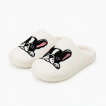 chausson mules chien brodé
