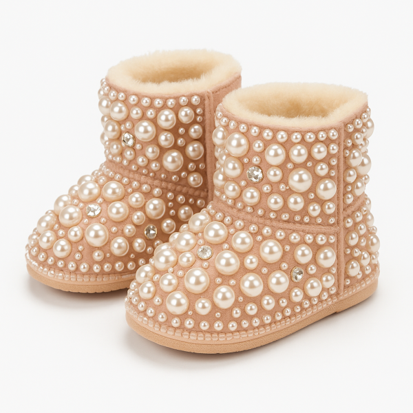 chausson bébé avec perles
