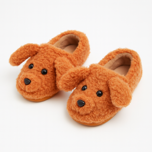 chaussures peluche en forme de chien