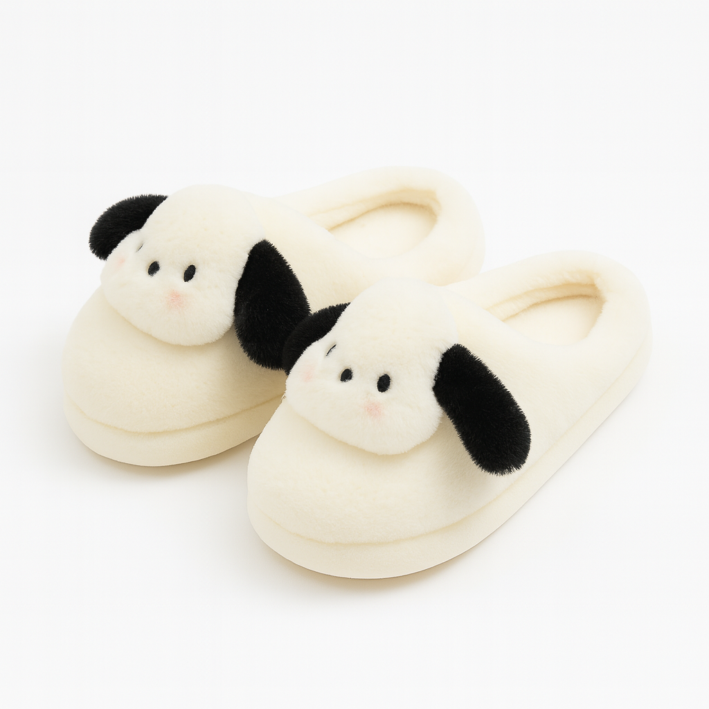 pantoufle à motif petit chien