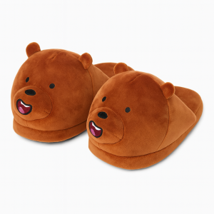 Chaussons chauds animaux Grizzly confortables