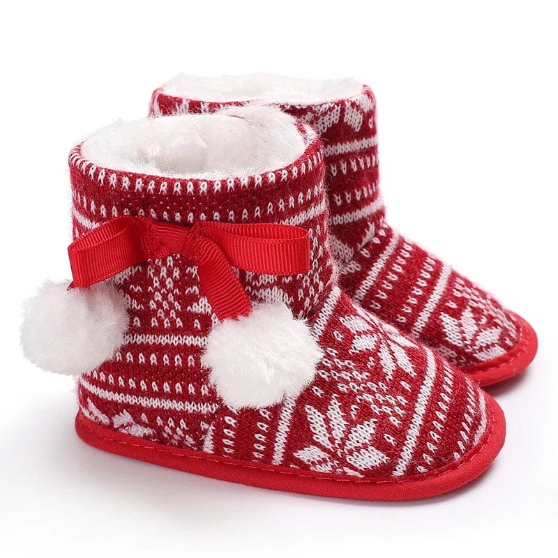 chaussons rouges Noël bébé