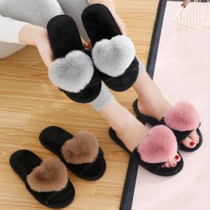 chaussons femme cœur douillet