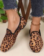 chaussons femme léopard casual confort