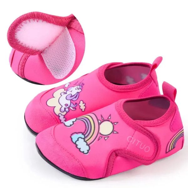 Chaussons fille à scratch Arc en ciel