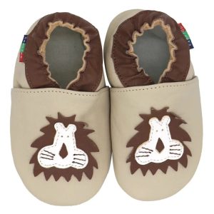 chaussons bébé cuir lion