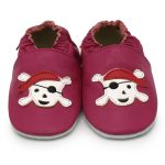 Chaussons bébé en cuir tête de mort