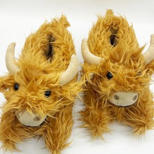 chaussons animaux Vache Écossaise