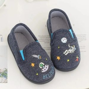 chaussons garçon charentaises en coton