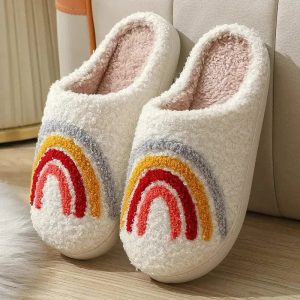 chaussons femme mules arc en ciel