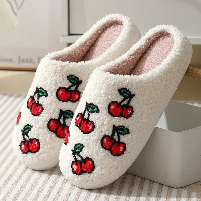 chaussons femme mules cerise