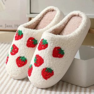 Chaussons femme mules Fraise