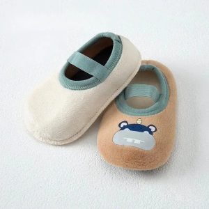 chaussons bébé en coton hippopotame