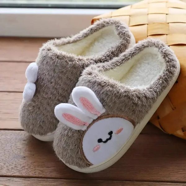 chaussons fille mules tête de lapin