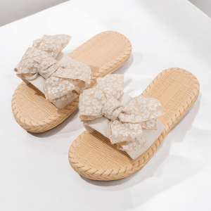 chaussons pour femme nœud fleuri