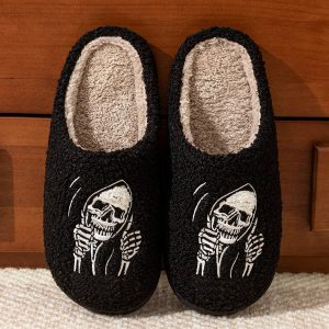 Chaussons Halloween squelette joyeuse