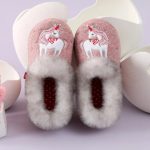 chaussons fille en peluche licorne