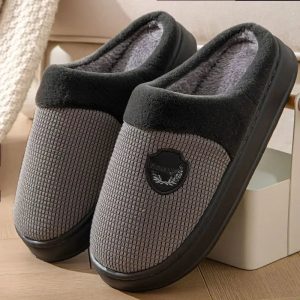 chaussons homme mules Elégance gris classique