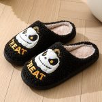 chaussons mules citrouille noire