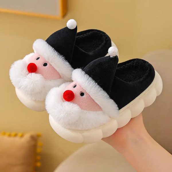 chaussons rigolo peluche noel noir