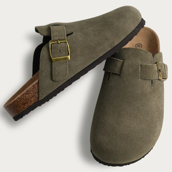 Chaussons sabots verts élégants