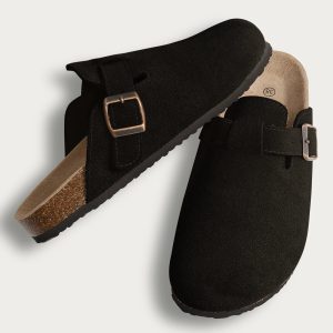 Chaussons sabots noirs élégants