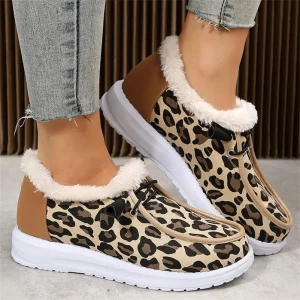 chaussons femme chauds léopard modernes