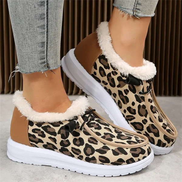 chaussons femme chauds léopard modernes