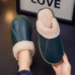 chaussons cuir souple homme