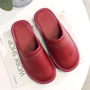 chaussons cuir intérieur homme