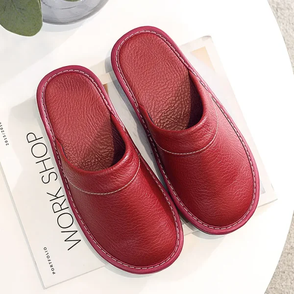 chaussons cuir intérieur homme
