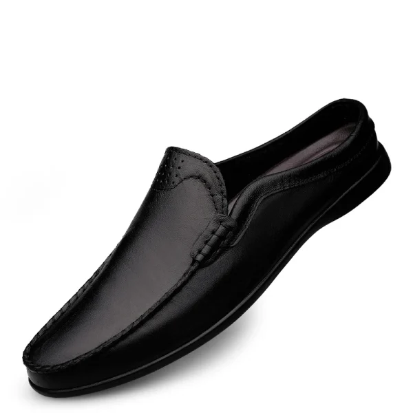 chaussons cuir luxe homme noir élégant
