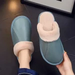 Chaussons cuir souple homme vert