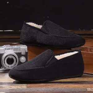 chausson homme fourré noir