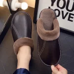 chaussons cuir souple homme marrons