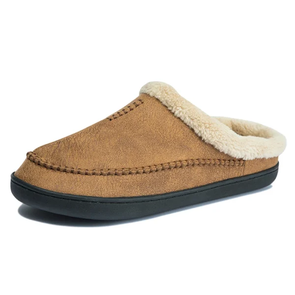 chaussons cuir homme marron grande taille
