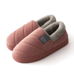chaussons chauds luxueux Rouge