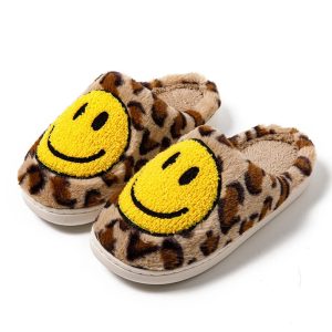 Chaussons emoji Smiley café