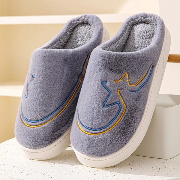 chaussons mules étoile gris