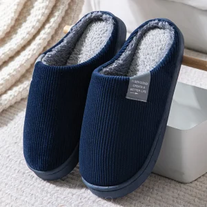 chaussons chauds homme bleu marine