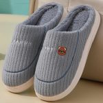 chaussons mules mixtes fourrure gris confort