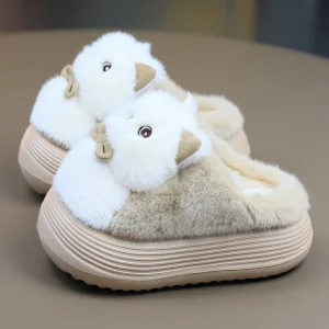 Chausson renard mignon pour enfants et adultes