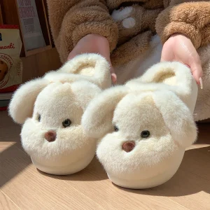 chaussons renard blanc