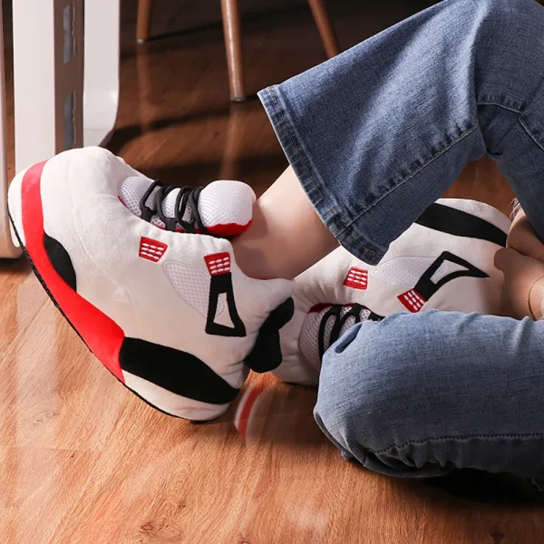 Chaussons sneakers homme rigolos blancs
