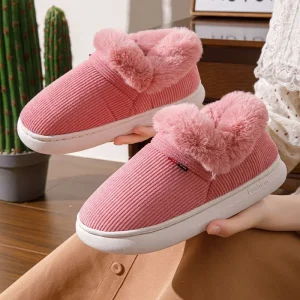 chaussons chauds femme montants hiver
