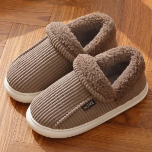 chaussons chauds homme ultra isolants cafés