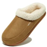 Chaussons cuir homme grandes tailles beiges