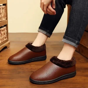 bottine chausson homme cuir souple