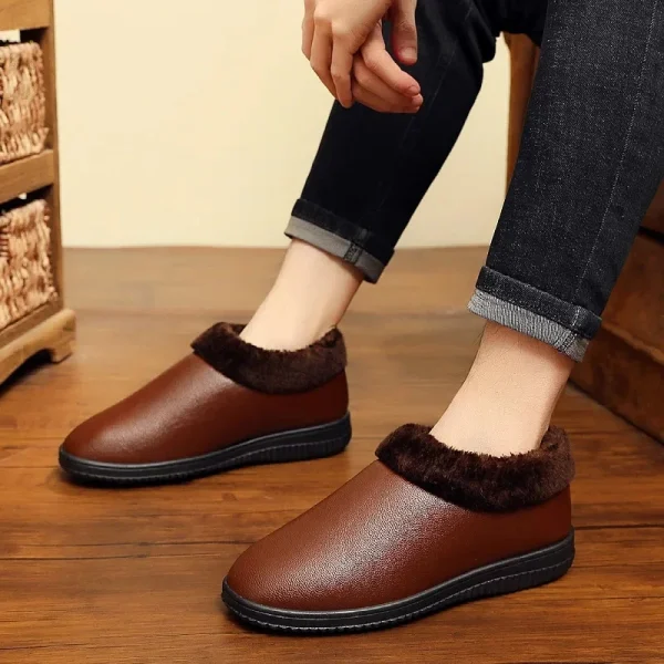 bottine chausson homme cuir souple