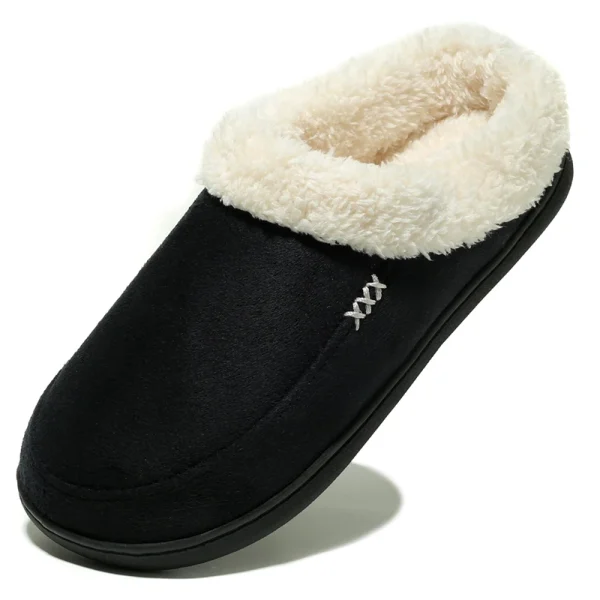 Chaussons en cuir pour homme noirs